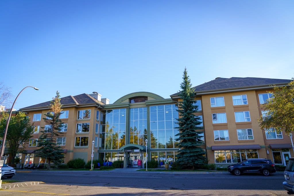 Exterior of a seniors living community supported by Moby