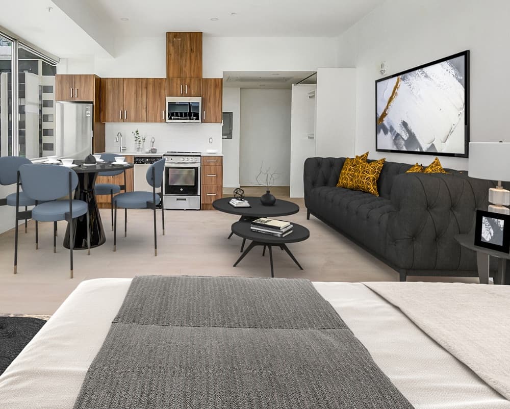 A furnished suite at Peak Residences
